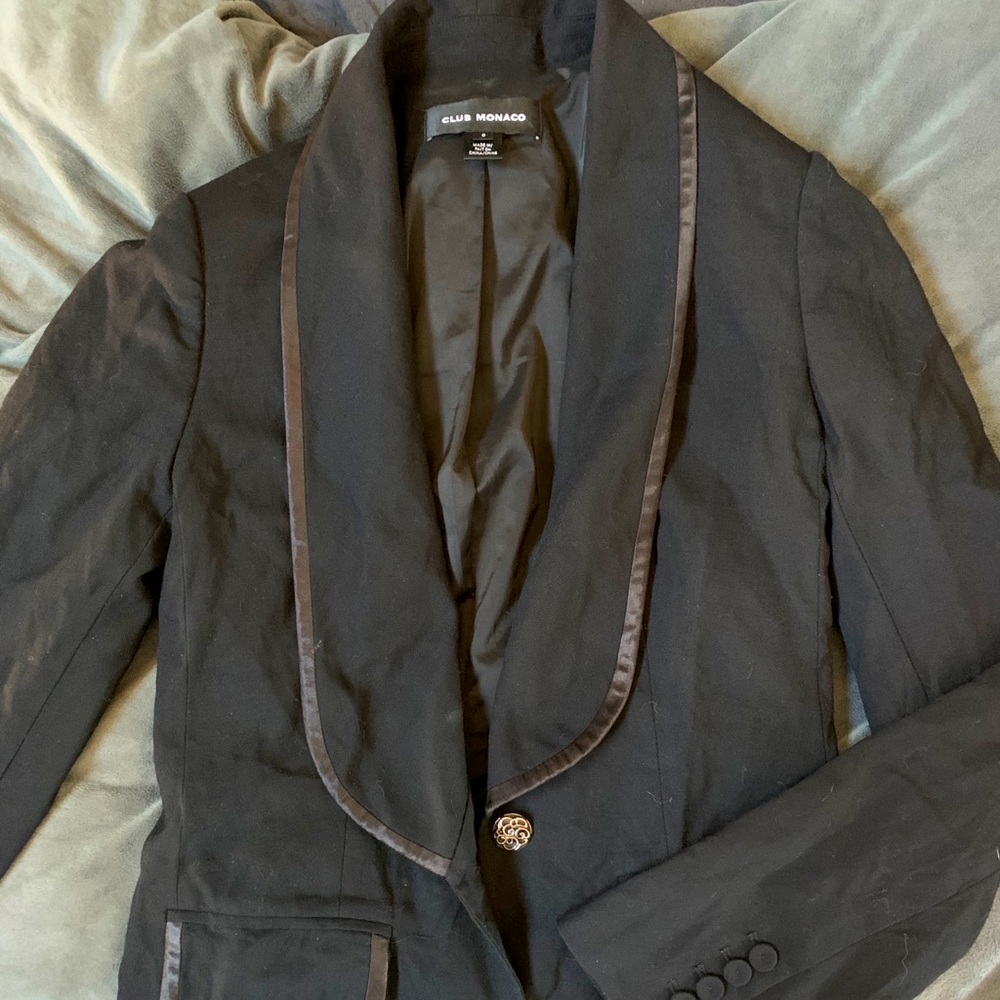 Club Monaco Black Single Button Blazer